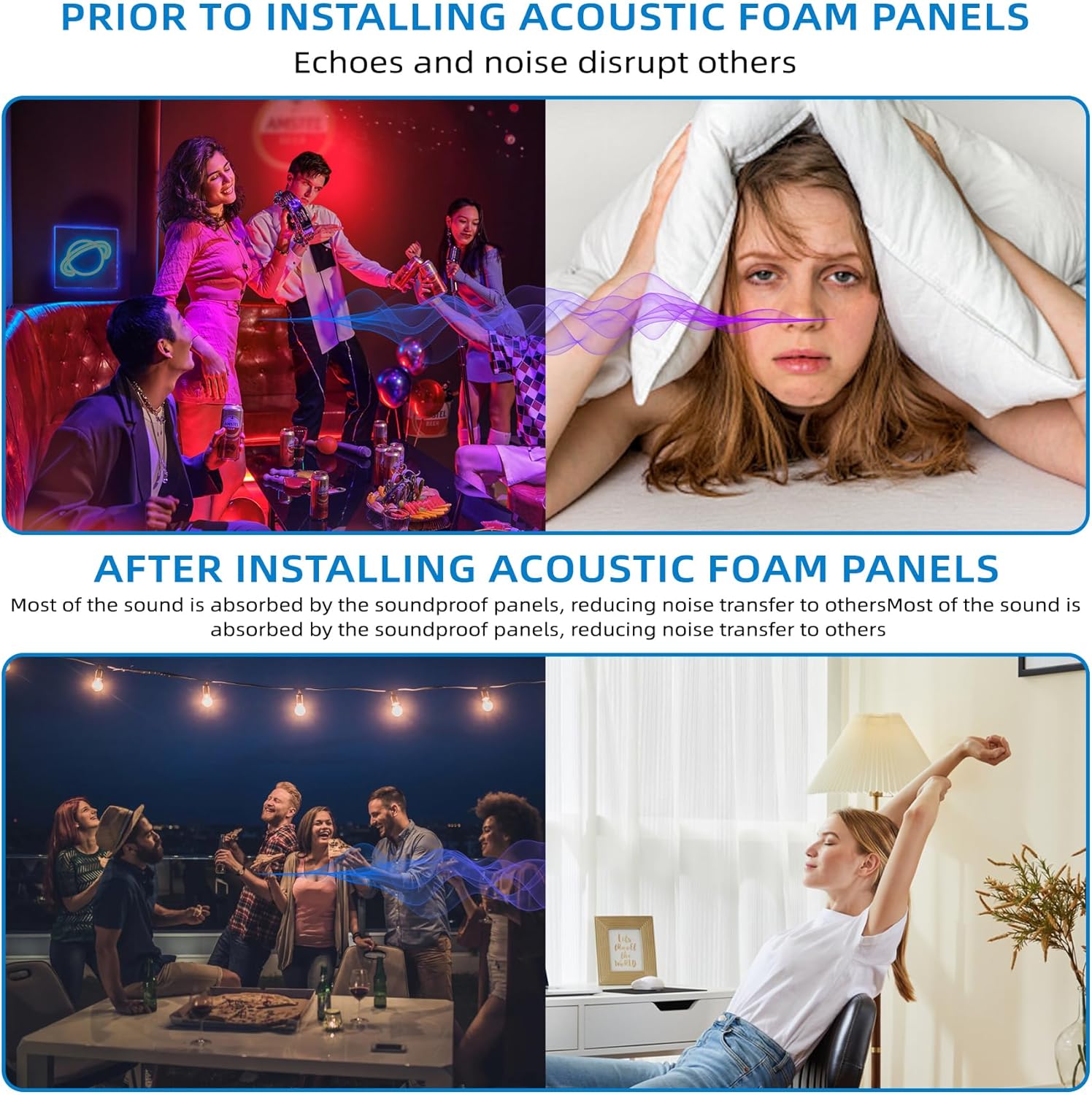 1 Pcs Sound Proof Foam Panels |48"×24"×2" Quick-Recovery Soundproof Wall Panels | High... image
