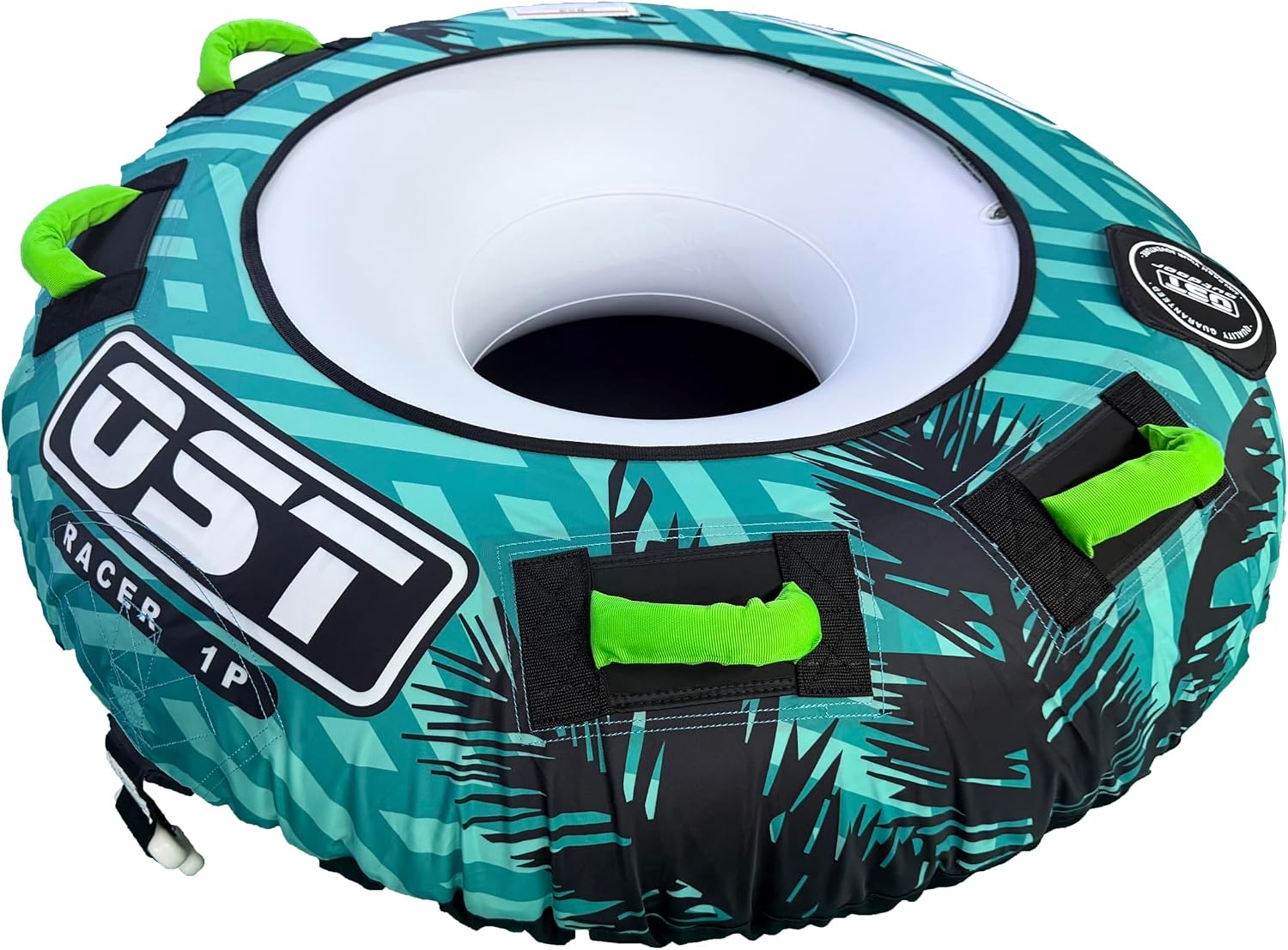 1 Person Towable Tube for Boating, Inflatable Water Tube with Heavy-Duty PVC & Nylon Cover...