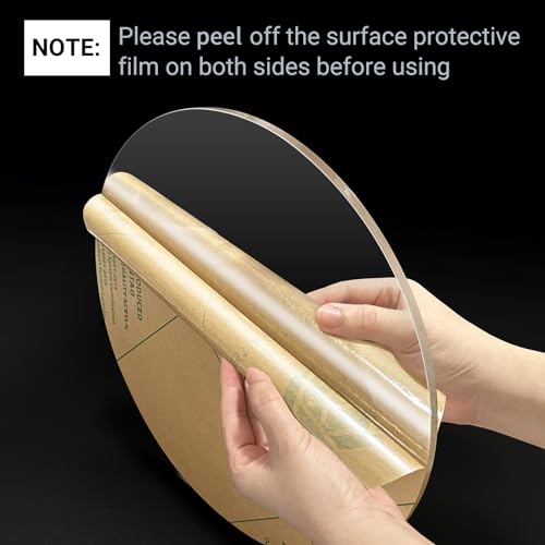 1 Pieces 1/4" Round Plexiglass Sheet, 12 Inch Diameter Clear Acrylic Circle, Round Cake Disk...