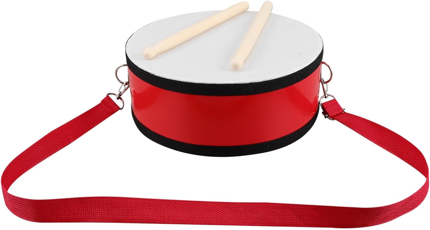 1 Set Red Marching Snare Drum for Lightweight Handheld Drum with Convenient Strap for...