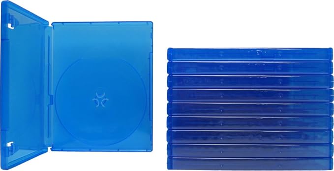 (10) Blue Game Cases - Compatible with PlayStation 4-1 Disc Capacity - 14mm - #VGBR14PS4BL