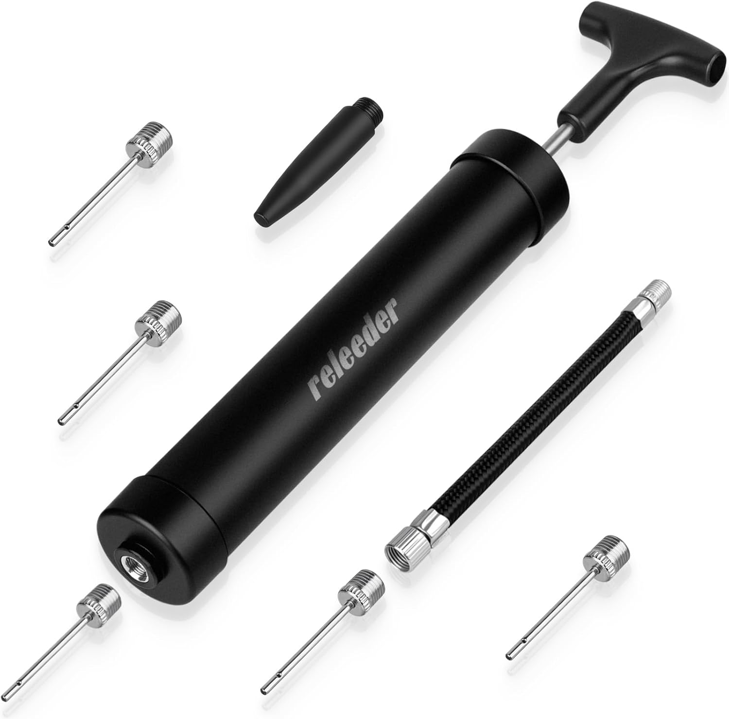 10 Inch Ball Pump Kit, Basketball Pump, Portable Air Pump with 5 Needles, 1 Nozzle &...