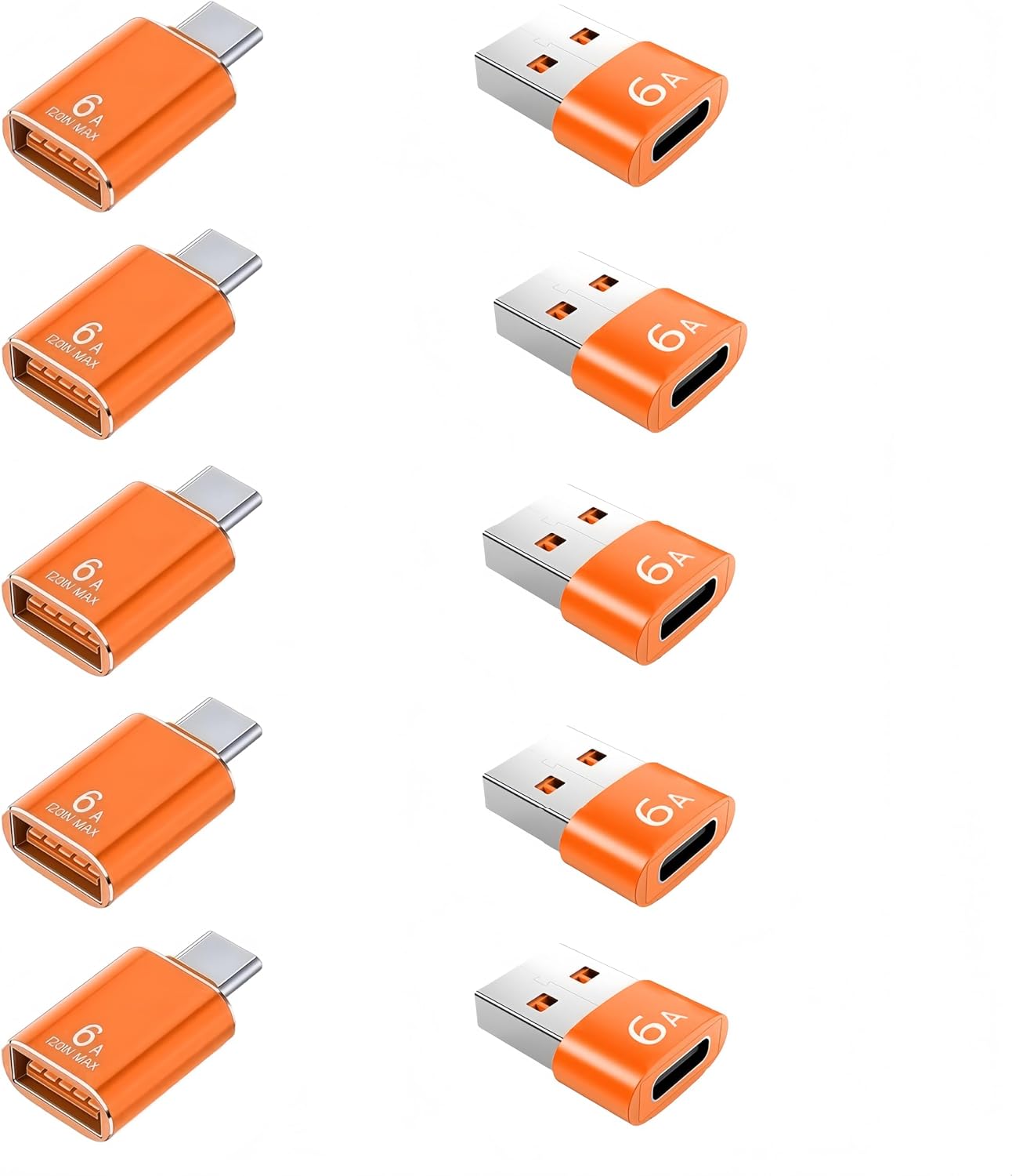 10-Pack 10Gbps/120W USB C to USB Adapter & C Male to 3.1 Female Charger,Compatible with...