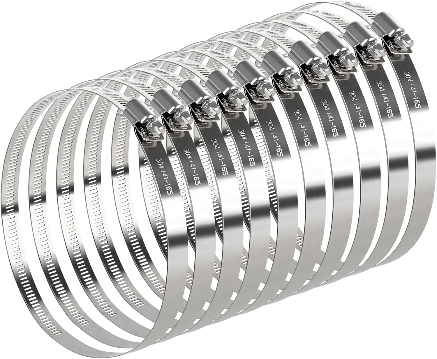 10 Pack 6 Inch Hose Clamps Stainless Steel Duct Clamps Pipe Clamps Large Worm Gear Hose...