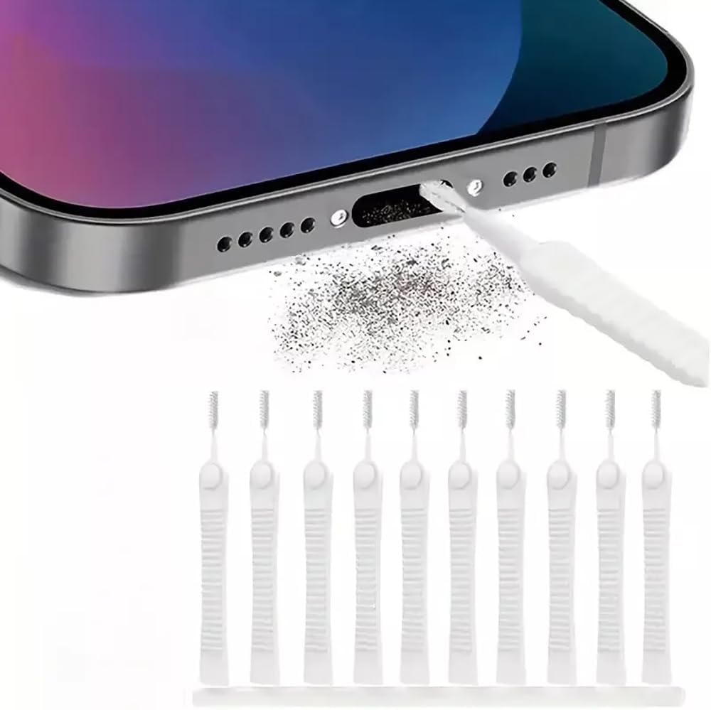 10 Pack Phone Charge Port Cleaning Tool kit, Anti-Clogging Mini Brushes Cleaner for iPhone...