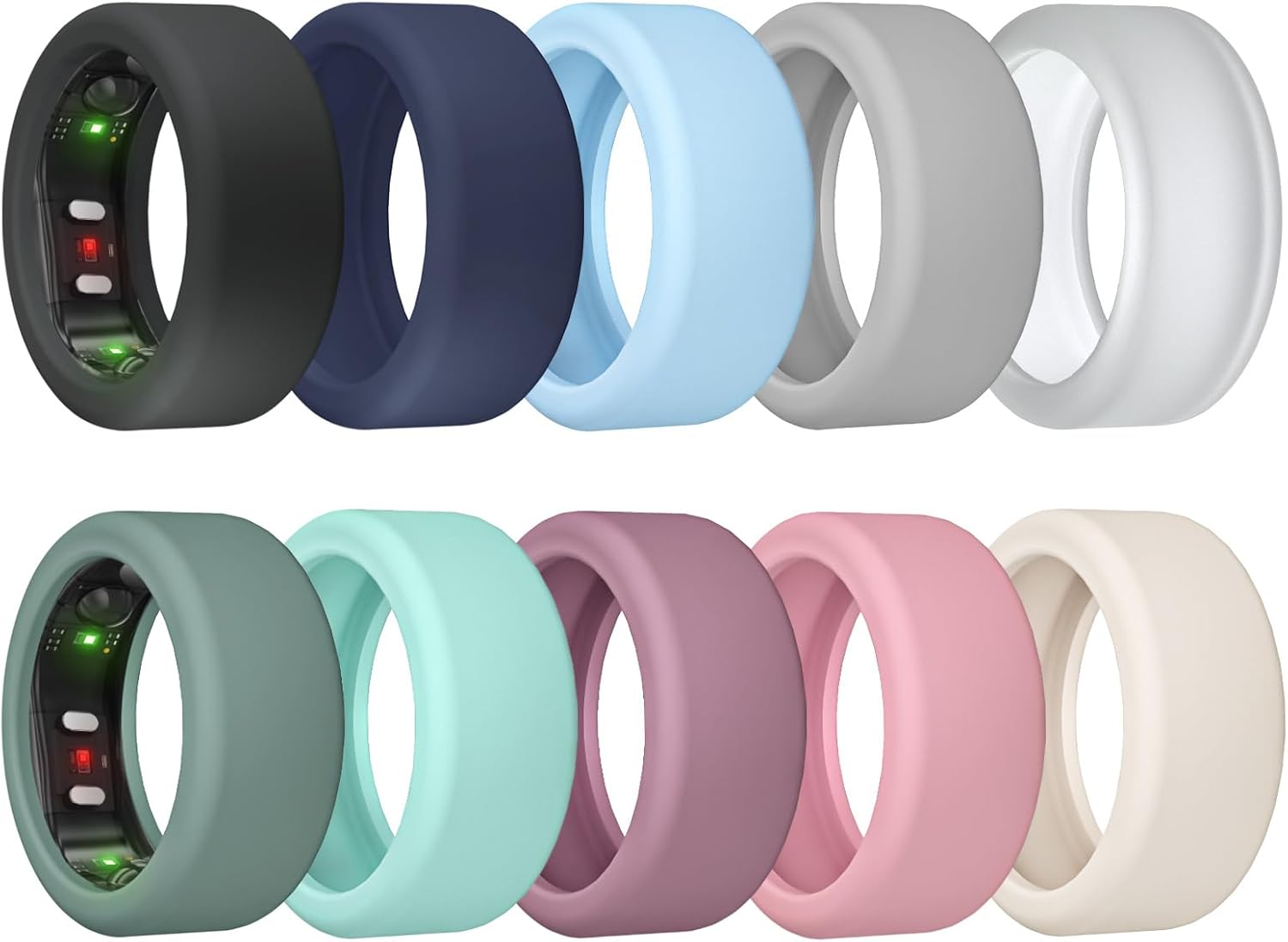 10 Pack Ring Cover for RingConn Gen 3/ Gen 2, Elastic Silicone Ring Protector for RingConn...