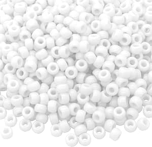 1000Pcs Pony Beads Bracelet 9mm White Plastic Barrel Pony Beads for Necklace,Hair Beads for...