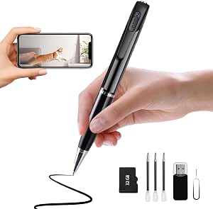 1080P Motion-Activated Camera Pen with Wi-Fi & App Alerts, 32GB Included, Portable Hidden...