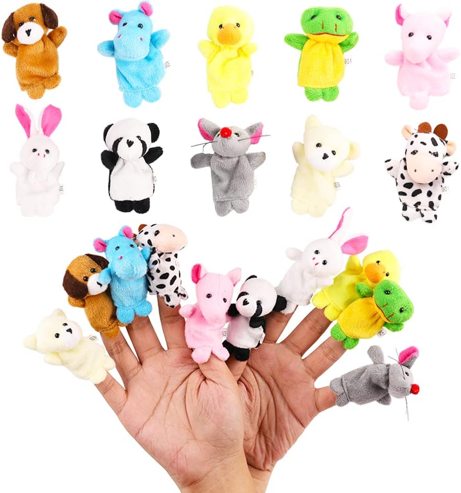 10Pcs Finger Puppets Set - Soft Plush Animals Finger Puppet Toys for Kids, Mini Plush...