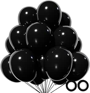 110pcs Black Balloon 12 inch, Black Latex Balloons for Birthday Party Baby Shower...