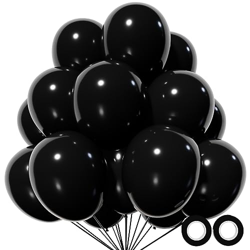 110pcs Black Balloon 12 inch, Black Latex Balloons for Birthday Party Baby Shower... image