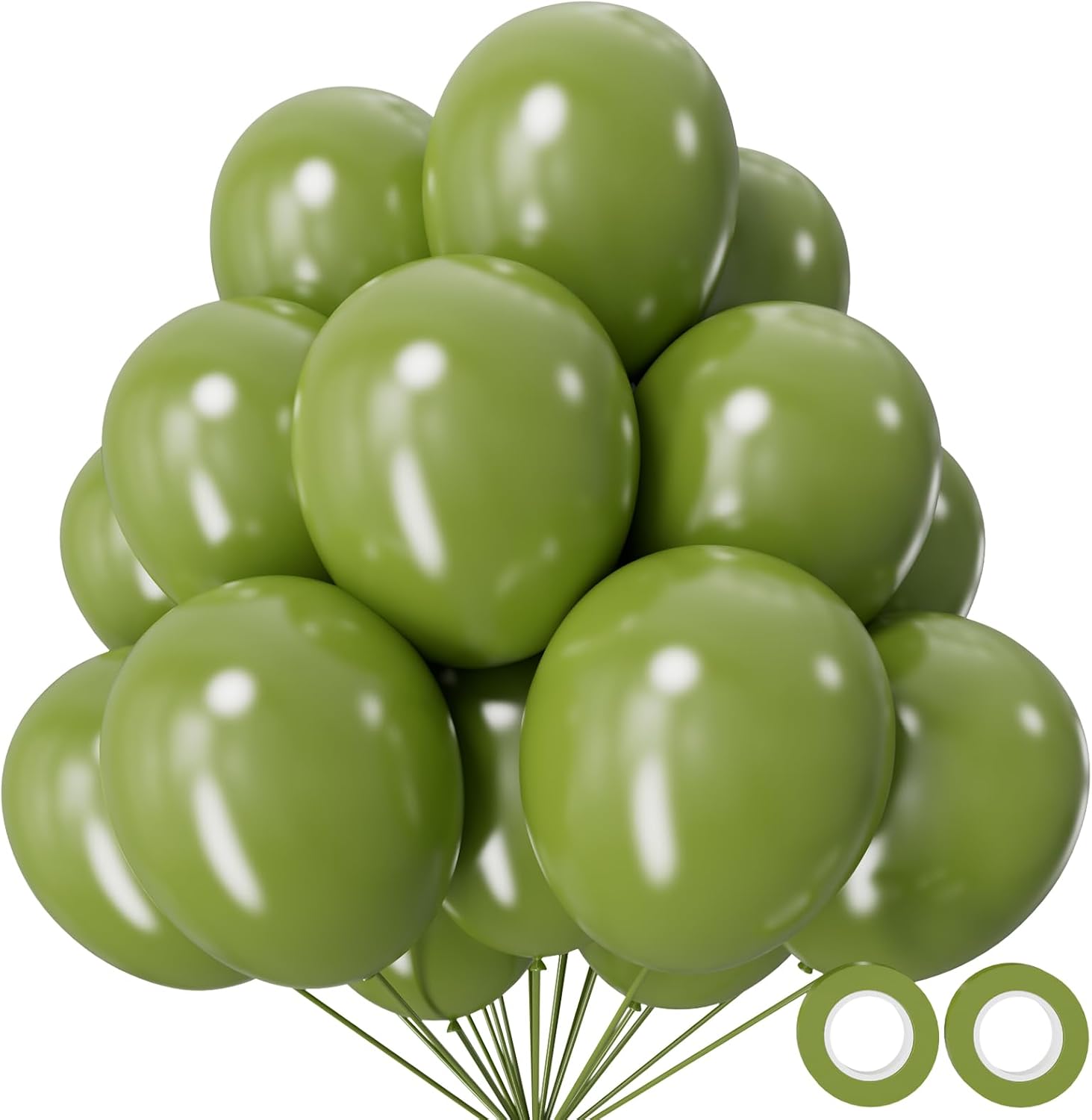 110pcs Olive Green Balloon 12 Inch, Olive Green Latex Balloons for Birthday Party Baby...