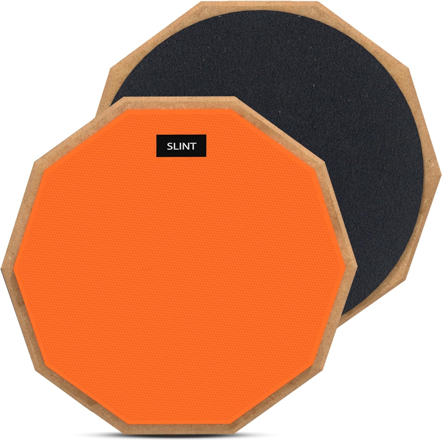 12” Double-Sided Practice Pad – 2-Surface Drumming Trainer for Snare Practice, Quiet...