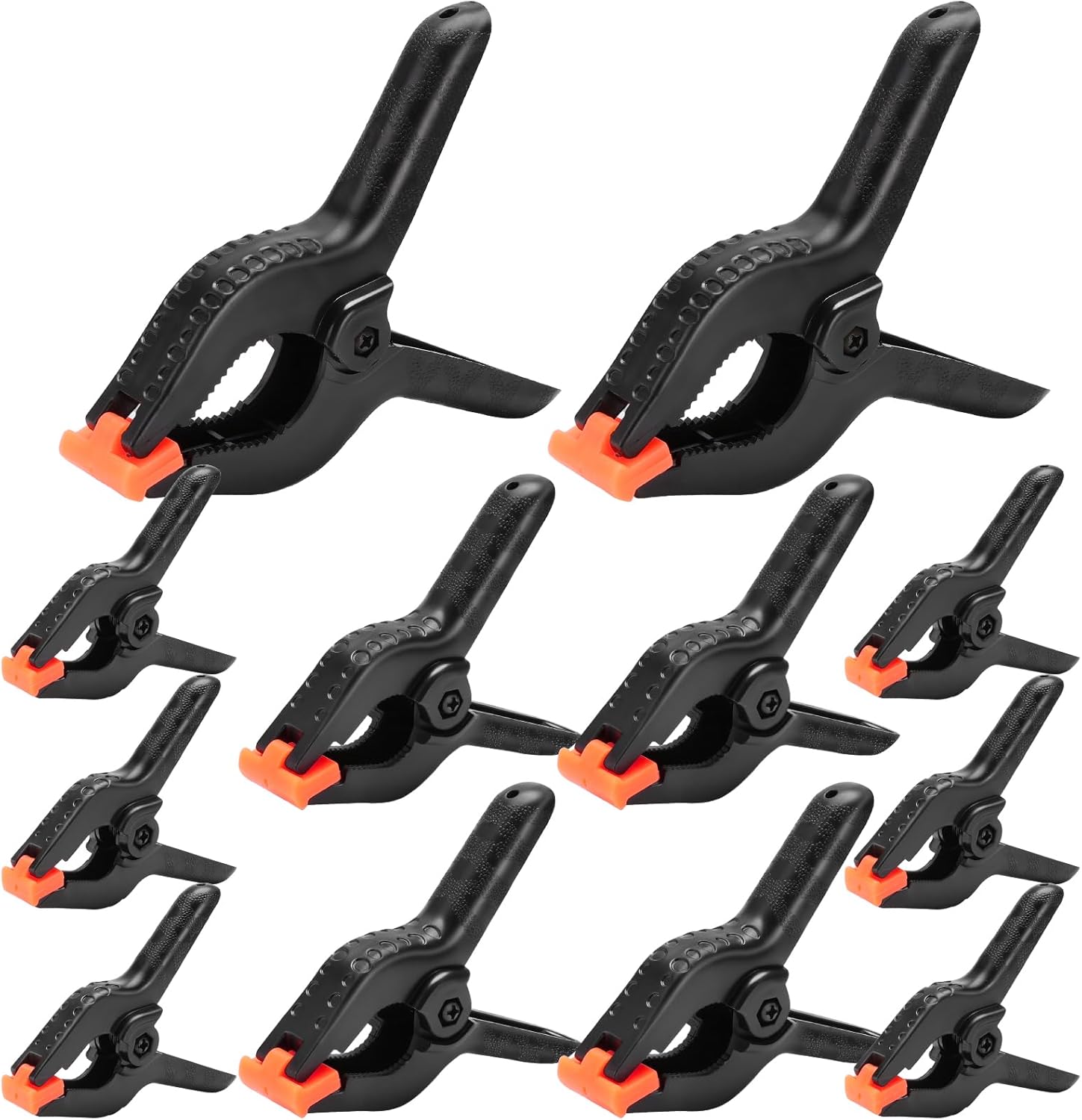 12 Pack Plastic Spring Clamps Set, 3 Sizes of Spring Clips 3.5 Inch, 4.5 Inch, 6 Inch Set...