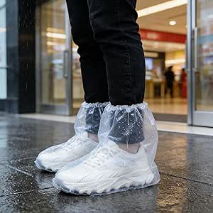 12 Pcs Waterproof Shoe Covers for Rain, Non-Slip Disposable Rain Shoe Covers, Plastic Shoe...