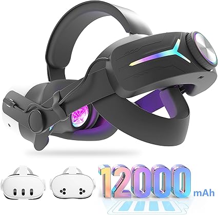 12000mAh Fast-Charging Battery Head Strap for Meta Quest 3/3S – Extends 6-8 Hours...