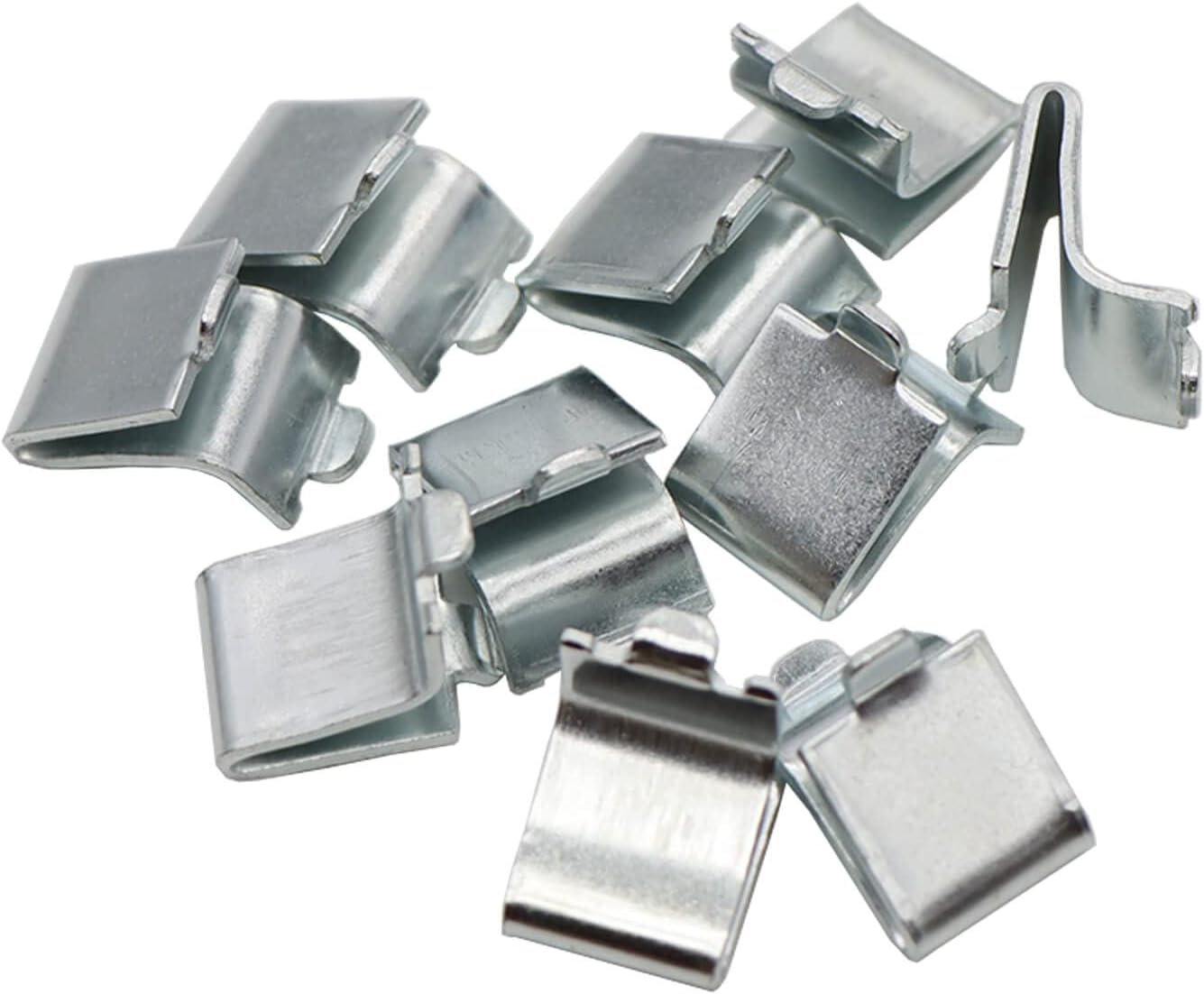 14 Pieces Silver Adjustable Steel Pilaster Shelf Clip Support, Shelving Bracket Clips for...