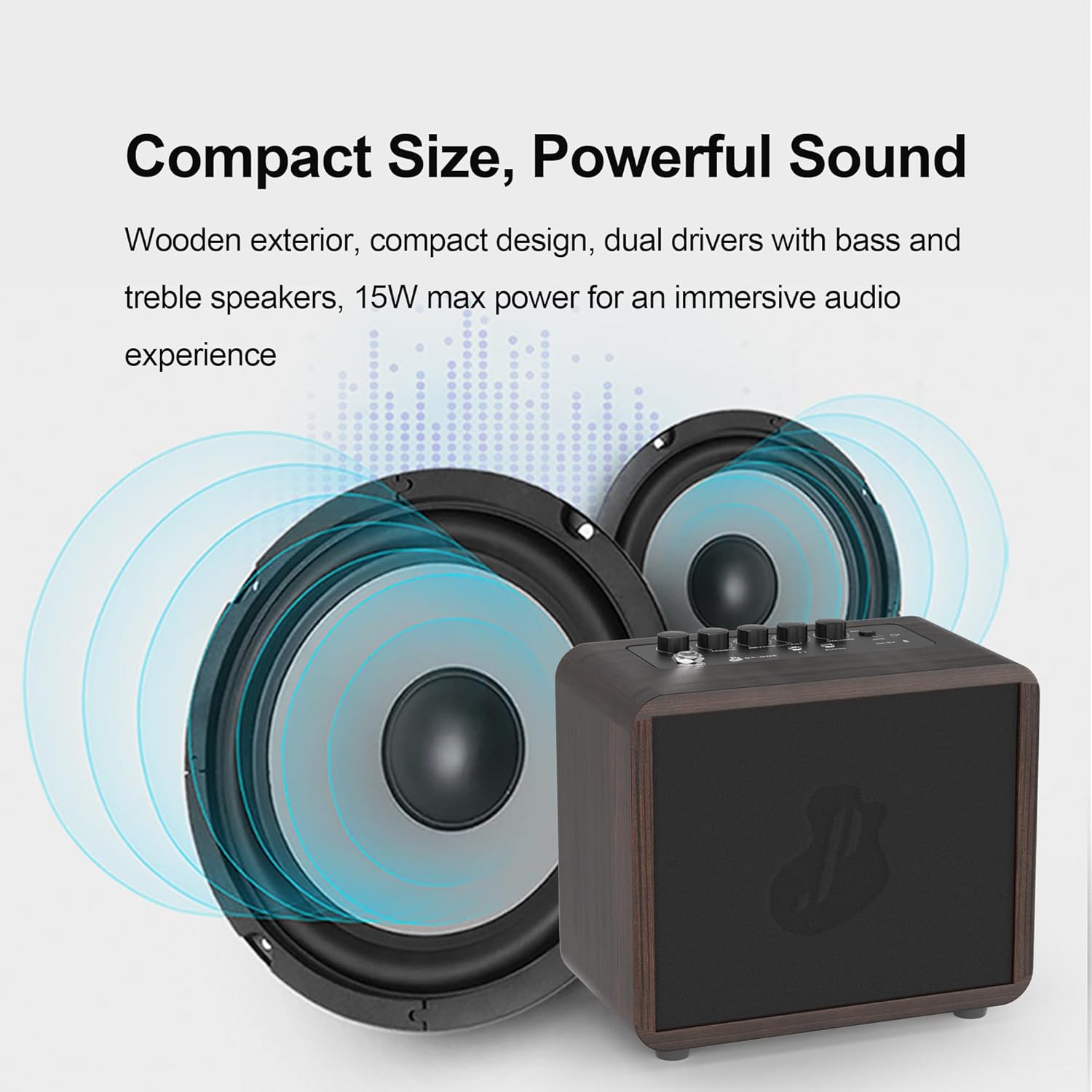 15W Mini Guitar Amp, Portable Acoustic/Electric Guitar Amplifier Rechargeable, Wireless... image