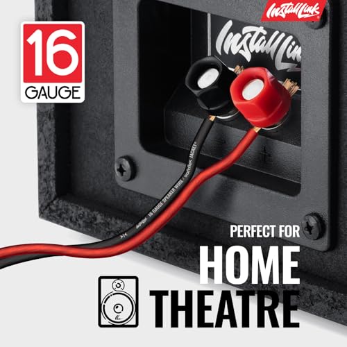 16 AWG Gauge Speaker Wire Cable Stereo, Car or Home Theater, CCA (100 Feet) by Install Link image