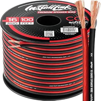 16 AWG Gauge Speaker Wire Cable Stereo, Car or Home Theater, CCA (100 Feet) by Install Link image