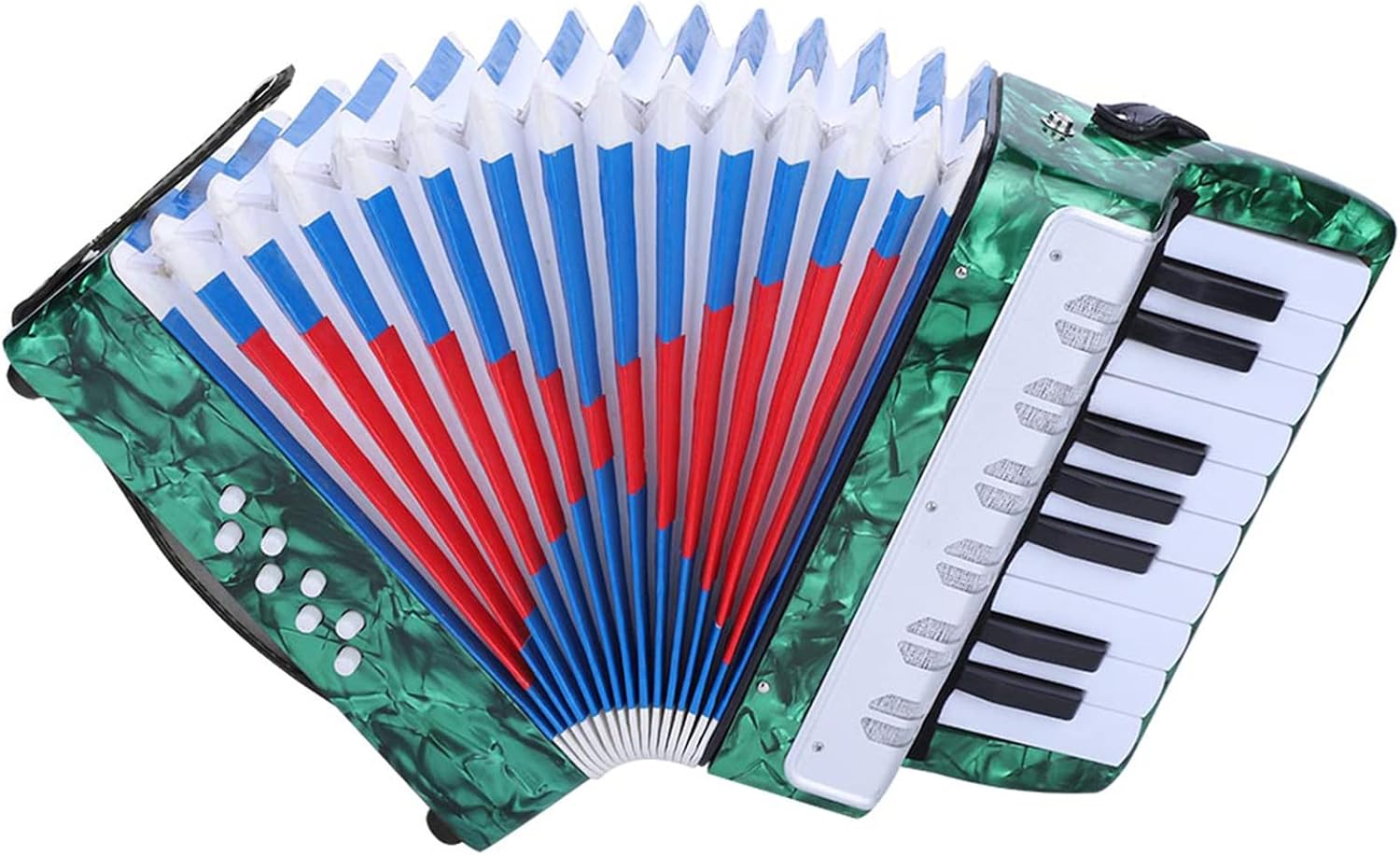 17 Key 8 Bass Piano Accordion, ABS with Celluloid Decor Concertina Musical Instrument for... image