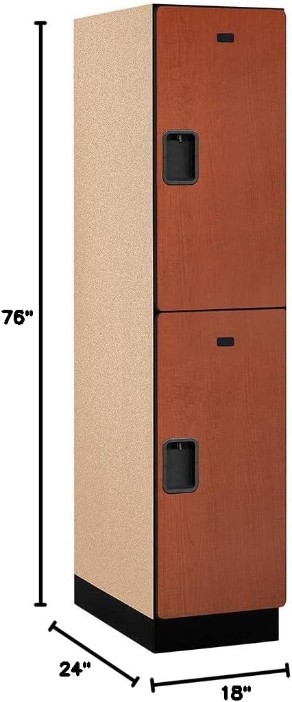 18" Wide Double Tier Designer Wood Locker - 18" Wide - 6' High - 24" Deep - Cherry