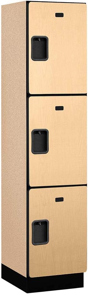 18" Wide Triple Tier Designer Wood Locker - 18 Inch Wide - 6 Feet High - 18 Inches Deep - Maple image