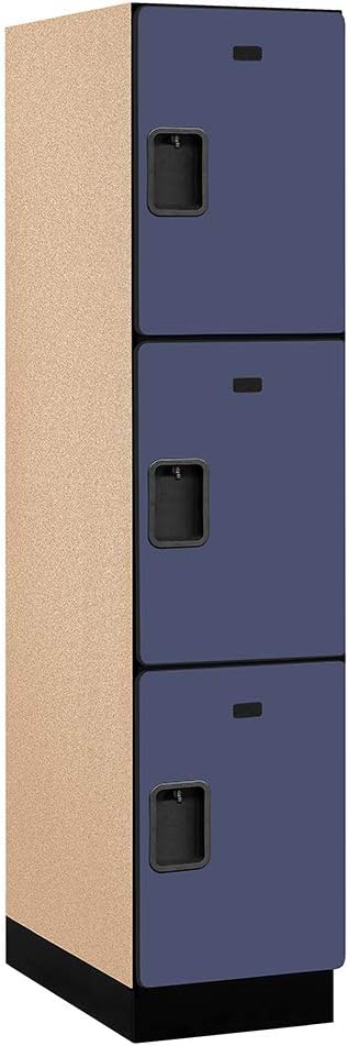 18" Wide Triple Tier Designer Wood Locker - 18 Inch Wide - 6 Feet High - 24 Inches Deep - Blue image