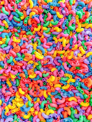 2 Cups of Rainbow Pasta Sensory Bin Filler for Sensory Table - Elbow Noodles image
