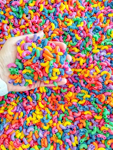 2 Cups of Rainbow Pasta Sensory Bin Filler for Sensory Table - Elbow Noodles image