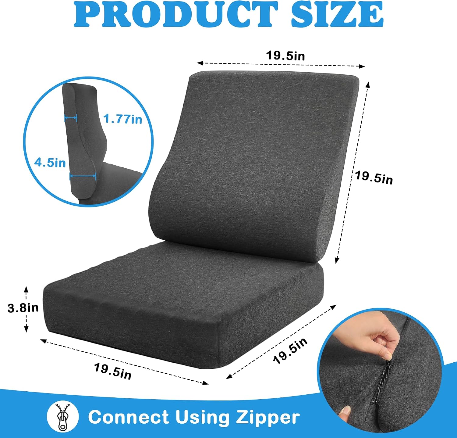 2-in-1 Recliner Cushions for Elderly Egg Crate Foam Seat Cushion and Ergonomic Back Support... image