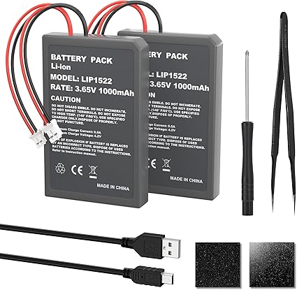 2-Pack 1000mAh 3.65V Battery Replacement High-Capacity Lithium Polymer Batteries for...