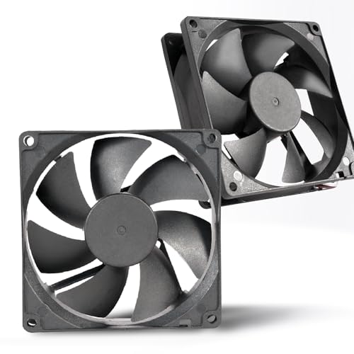 2 Pack 12V DC Cooling Fan 120mm x 25mm 2Pin Brushless Case Fan for PC Desktop Computer Hard...