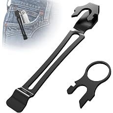 [2-Pack] 2 Black Quick Release Pocket Clips + 2 Black Lanyard Rings Compatible With...