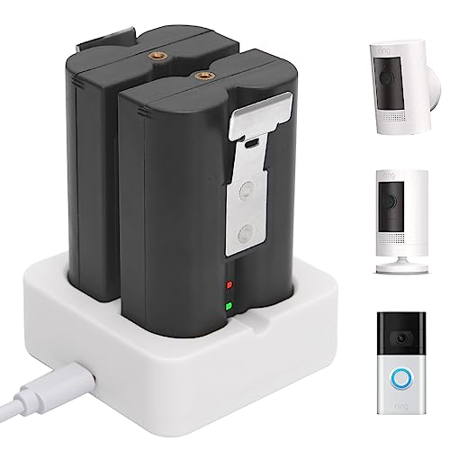 2-Pack 6040mAh Replacement Battery with Charger Station for Ring-Doorbell 2/3/4, Spotlight...