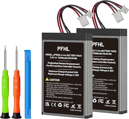2 Pack 7200mAh LIP1522, PS4 Battery, (2026 New Upgrade) New 0 Cycle High Capacity Battery...