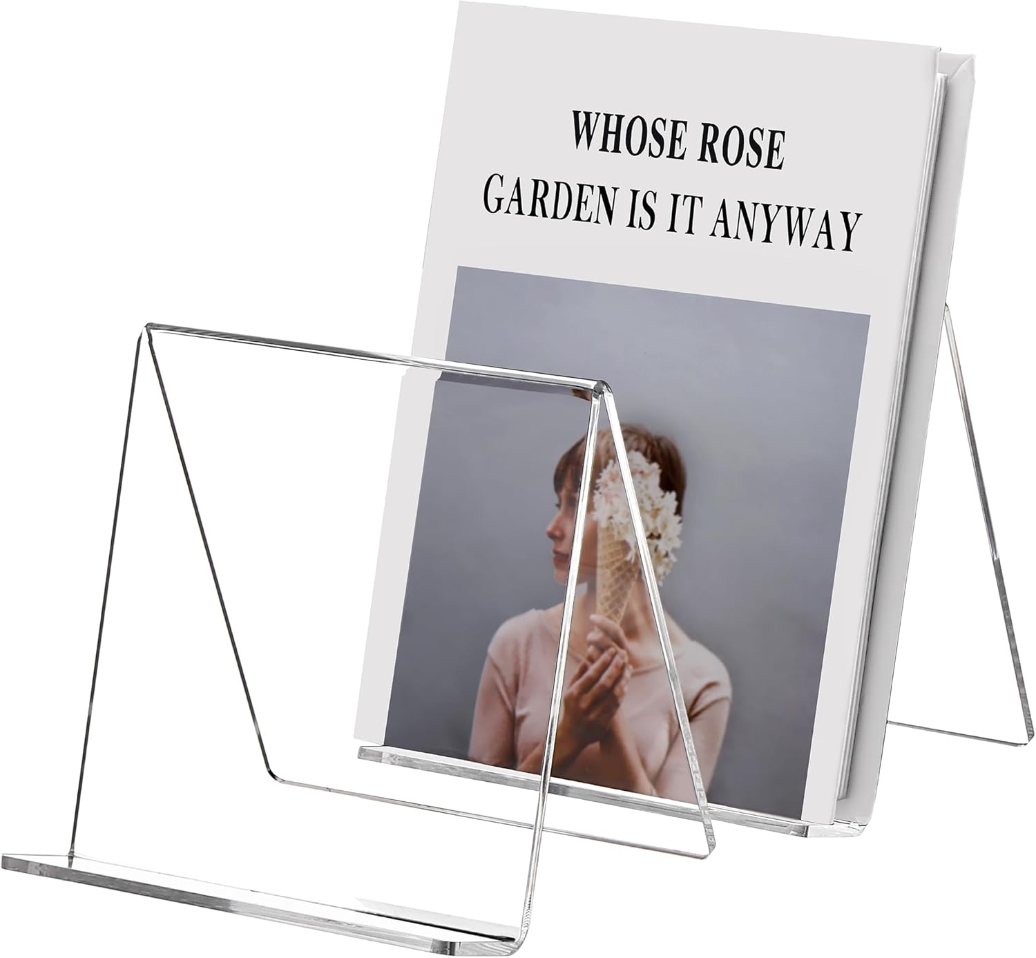 2 Pack Acrylic Book Display Holder, 6x9 inch A5 Letter Size, Clear Easel Base Stand Vinyl...