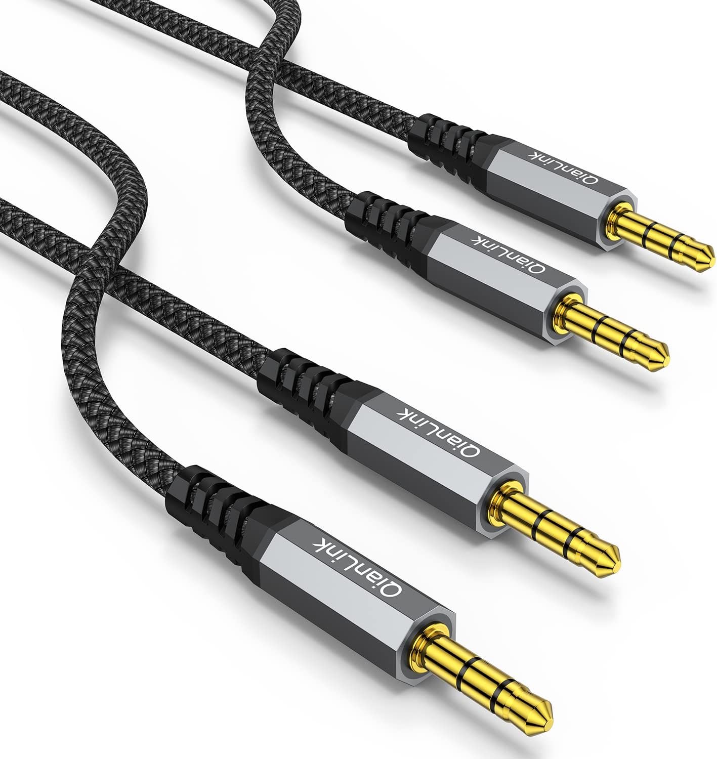 2 Pack AUX Cable, (6.6ft/2m, Hi-Fi Sound) 3.5mm TRS Auxiliary Audio Cable Nylon Braided Cord...