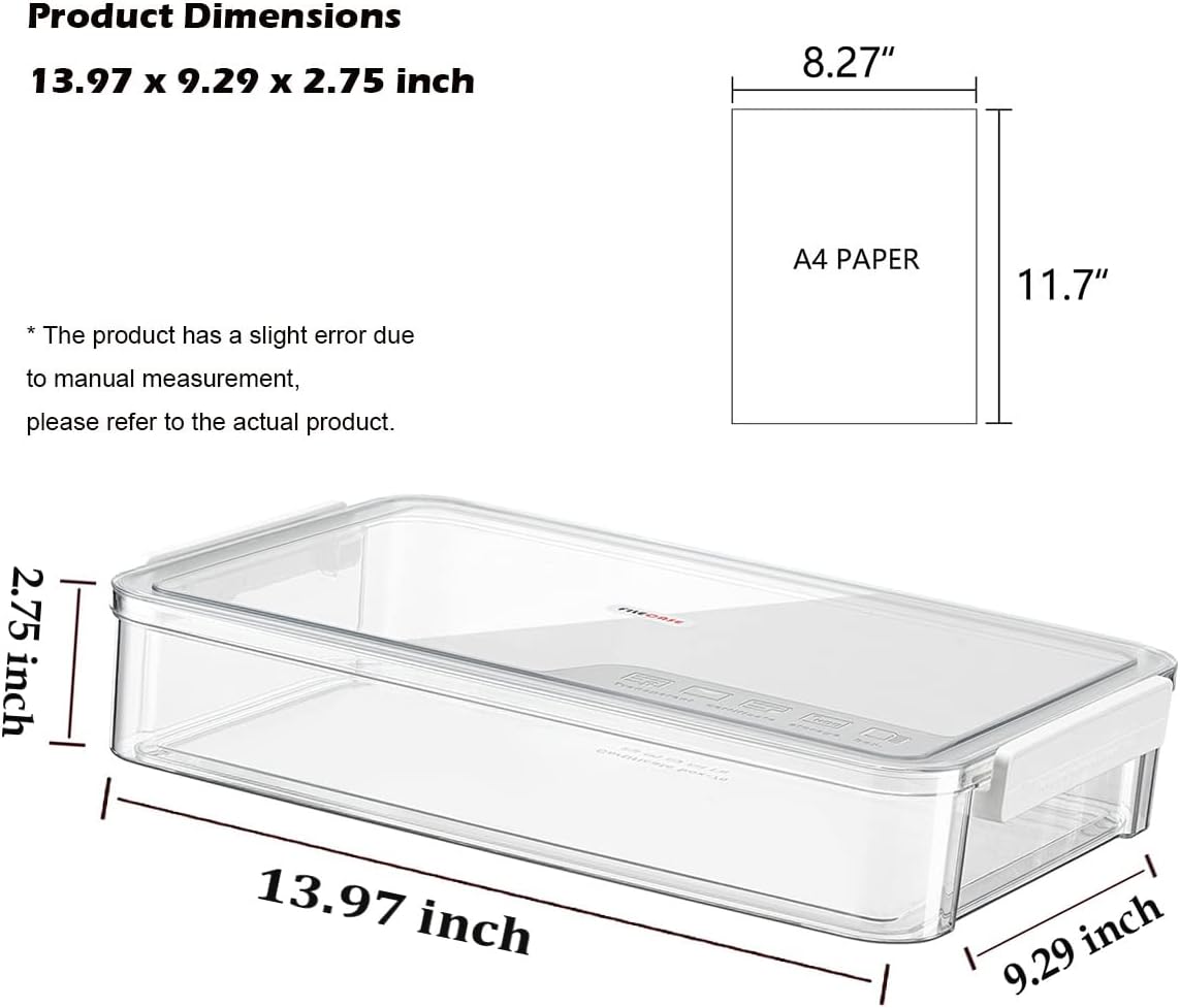 2 Pack Document Storage Clear Plastic Storage Boxes with Lids Stackable Storage Bins Paper... image