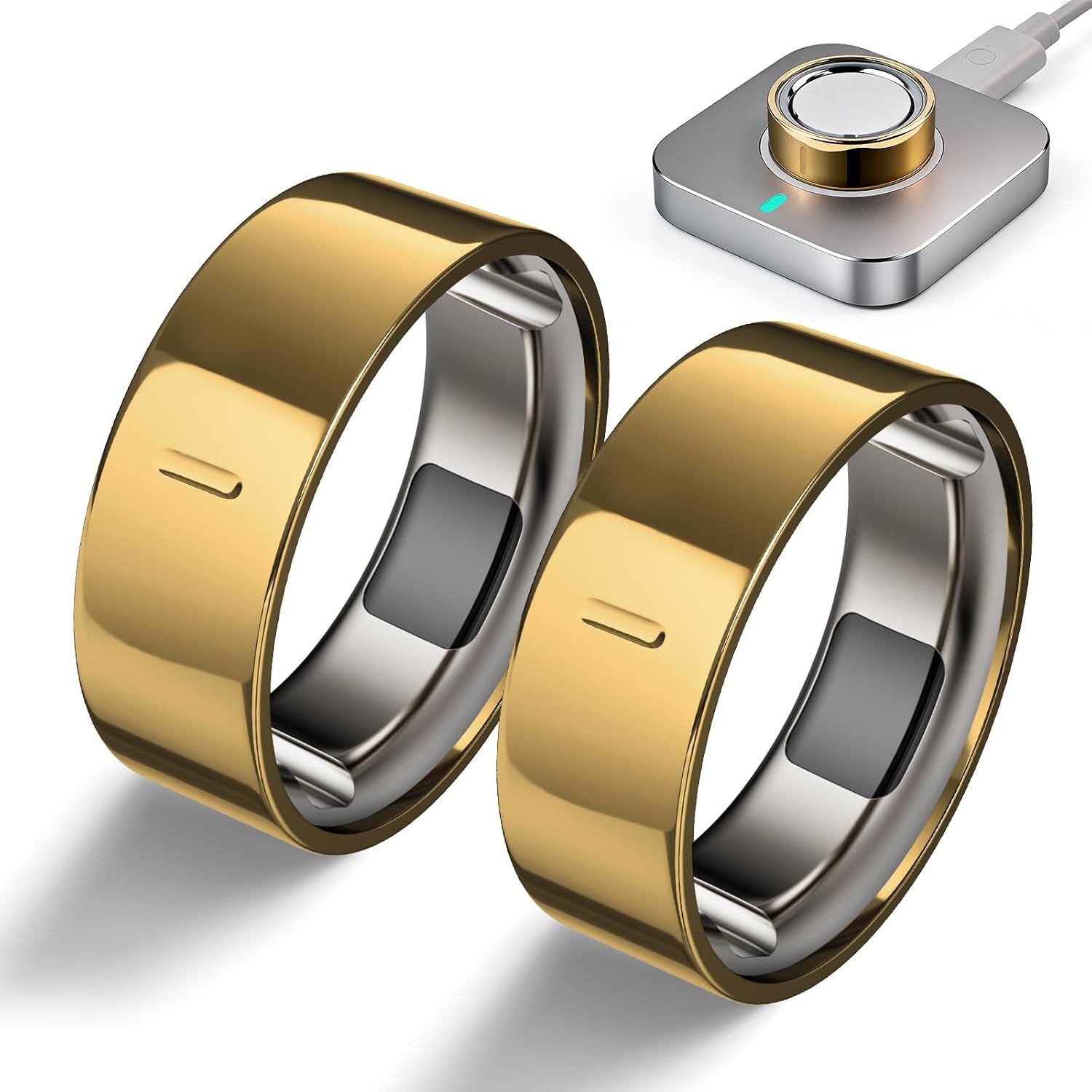 2 Pack High-Gloss Plated Covers Compatible with Oura Ring Gen 4/Oura Gen 3 Cover...