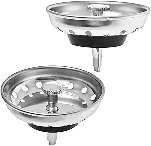 2 Pack - Kitchen Sink Strainer and Stopper Combo Basket Replacement for Standard 3-1/2 inch...