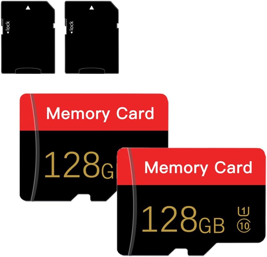 2 Pack Micro Memory Card 128 GB with Adapter, C10/U1/UHS-I/A1 TransFlash Card, TF Card for...