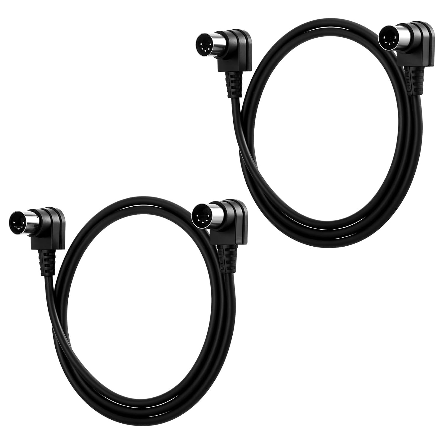 2 Pack MIDI Cables 3.2FT /1m MIDI Cable Right Angle 5 Pin MIDIs Cable Male to Male 5-Pin...