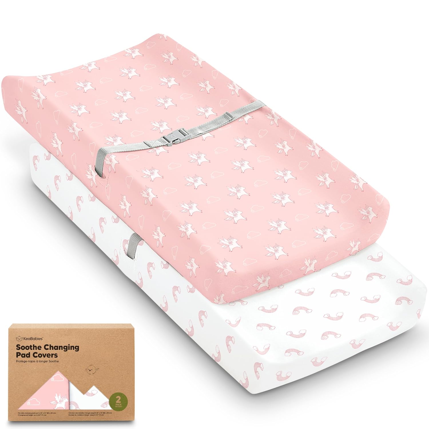 2-Pack Organic Changing Pad Covers for Girl, Boy, Neutral - 100% Cotton Changing Table Pad...