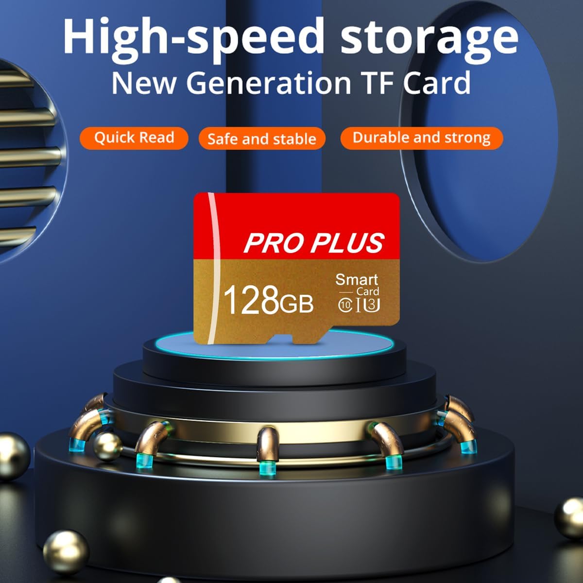2 Pack TF Card 128GB with Adapter, High Speed Memory Card, UHS-I C10 A1 Memory TF Card for... image