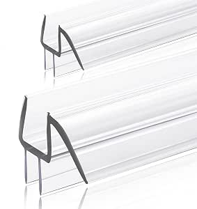2-Pack Ultra Clear Shower Door Bottom Seal (3/8'' X 39'', Polycarbonate) Frameless Glass... image