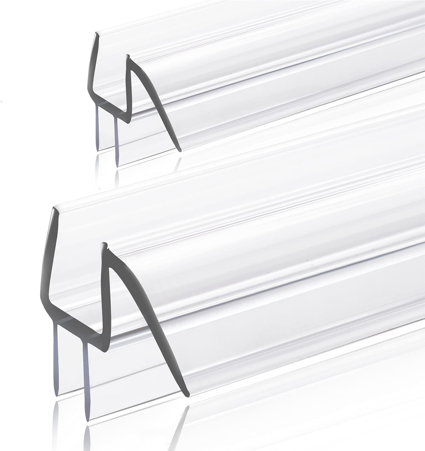2-Pack Ultra Clear Shower Door Bottom Seal (3/8'' X 39'', Polycarbonate) Frameless Glass...