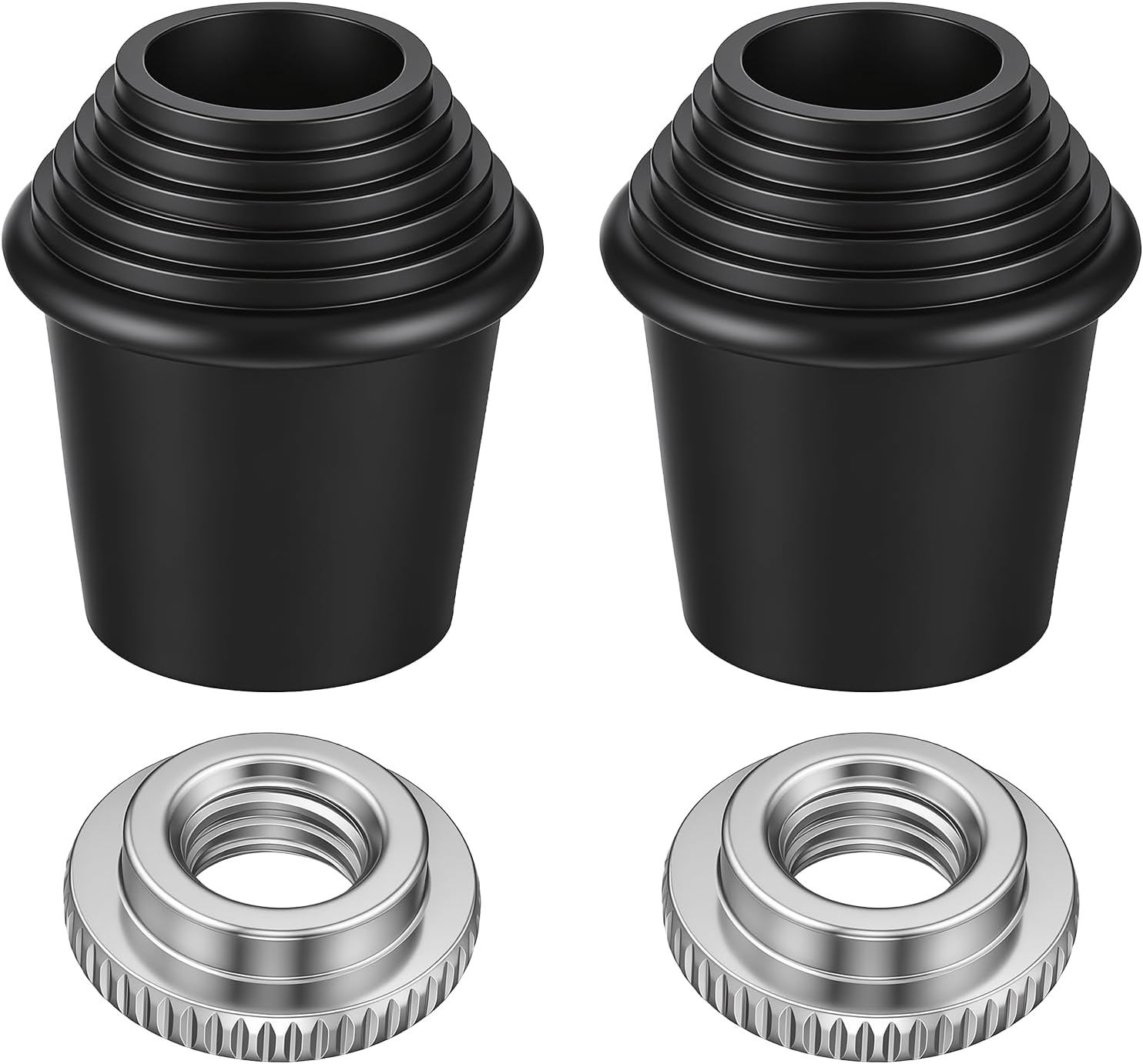 2 Packs Bass Drum Spur Rubber Feet, Floor Tom Drum Leg Tips Rubber Feet with Lock Nut 3/8"...