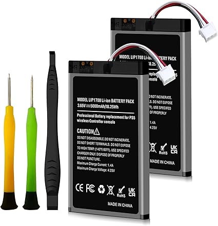 2 Packs Battery for PS5 Controller, 5000mAh New Upgrade High Capacity Battery Replacement...