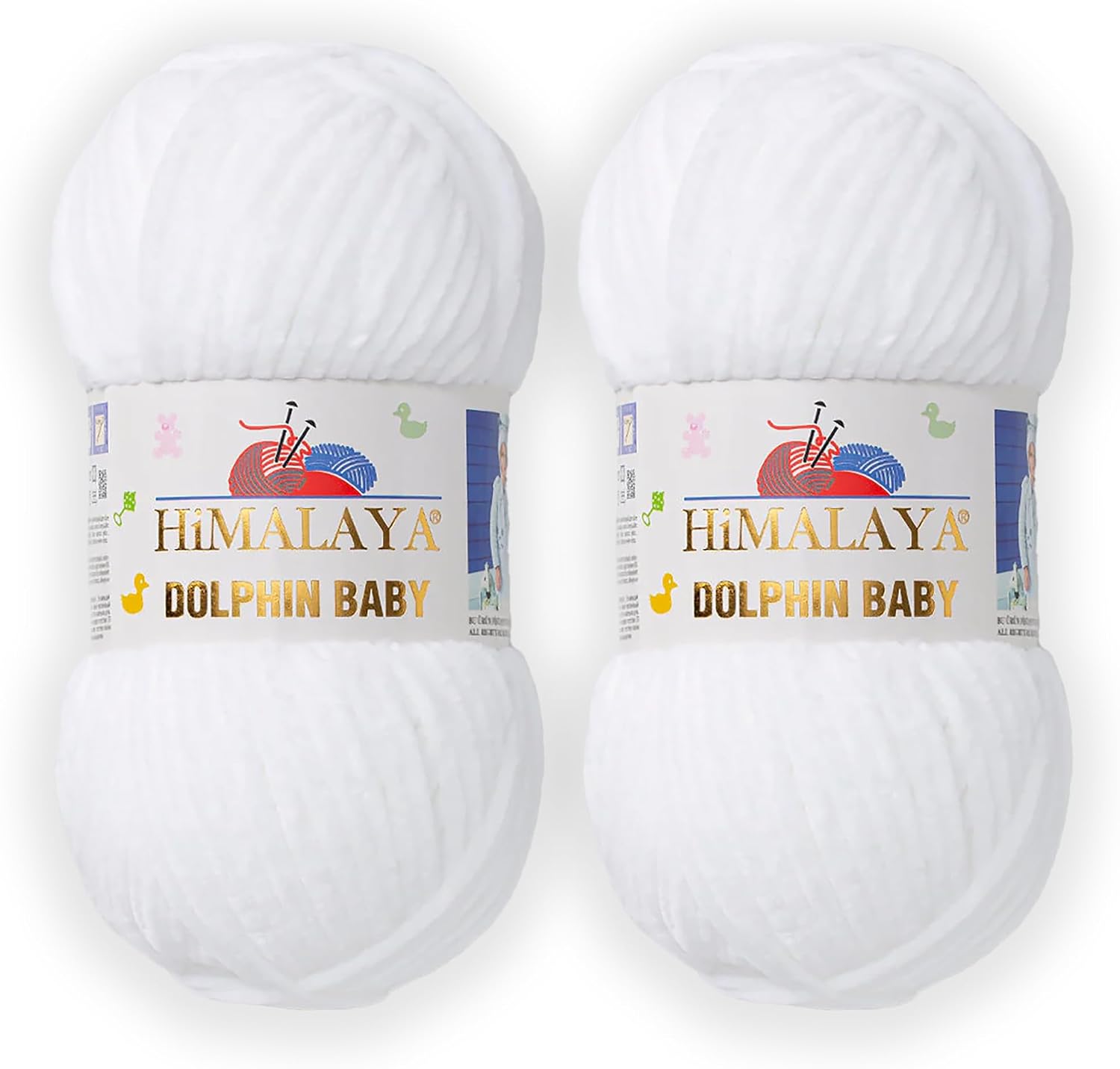 2 Skein/Pack Himalaya Dolphin Baby Chenille Yarn, Each Ball 100 gr (3.5 oz), 120 m (132...